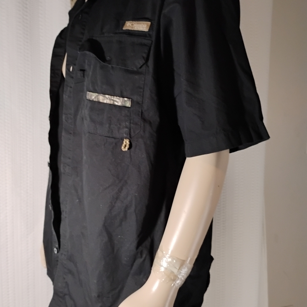 Columbia Phg Black Short Sleeve Button-Up Shirt Size XXL
